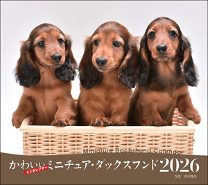 2026年カレンダー かわいいミニチュア・ダックスフンド